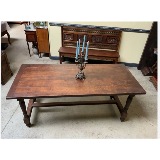 Vintage Monastery Table in Wood, 1930 For Sale - Image 9 of 11
