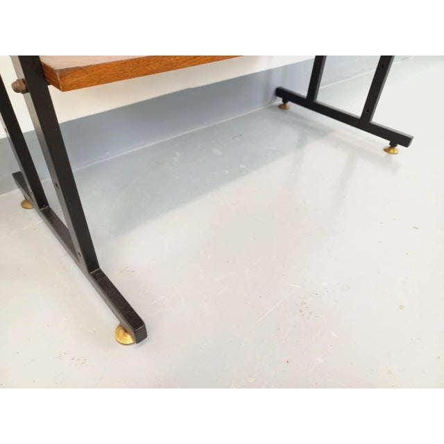 Vintage Italian Modular Bookcase in Walnut Wood and Metal, 1960s For Sale - Image 13 of 18