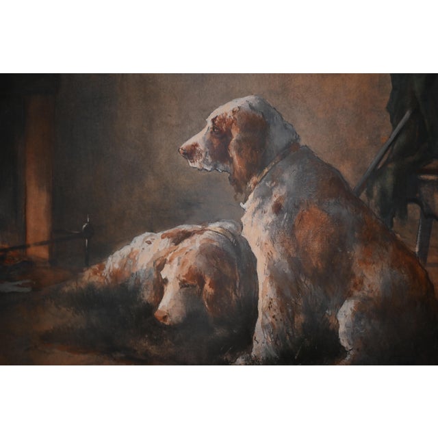 Paint Antique Watercolor Painting of Two Setters by British Artist Alfred Hugh Fisher For Sale - Image 7 of 10