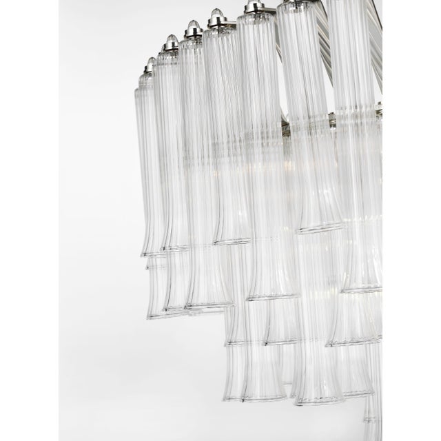 Lorelei X-Large Chandelier in Polished Nickel with Clear Glass Designer: Julie Neill Canopy: 5.75" Round Mounting: Chain...