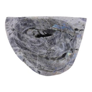 Contemporary White Labradorite Semiprecious Stone Scott Vessel Sink For Sale