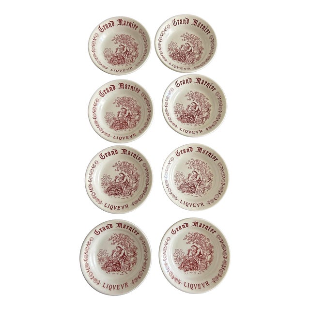Grand Marnier Bowls in Earthenware from Gien, 1960s, Set of 8 For Sale
