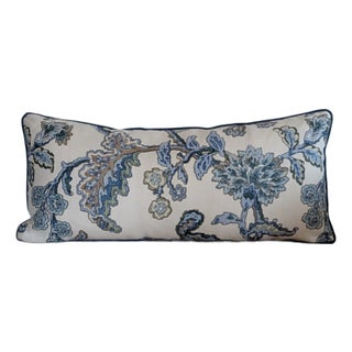 Cowtan & Tout Aubury Aqua Lumbar With Navy Cord - Custom For Sale