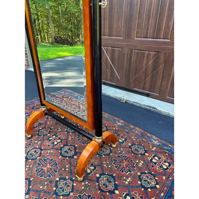 French Empire Style Arched Cheval Mirror For Sale - Image 4 of 12