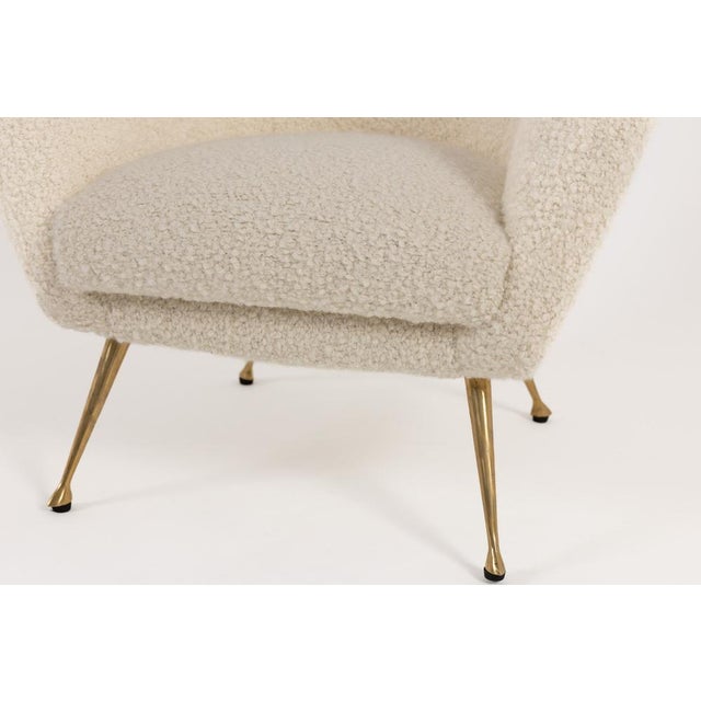 Mid-Century Modern Italian Lounge Chair in Alpaca Boucle, 1950s For Sale - Image 10 of 11