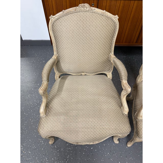 Interior Crafts 1960’s Interior Crafts Polychromed Louis XV Fauteuils (Pair) For Sale - Image 4 of 10