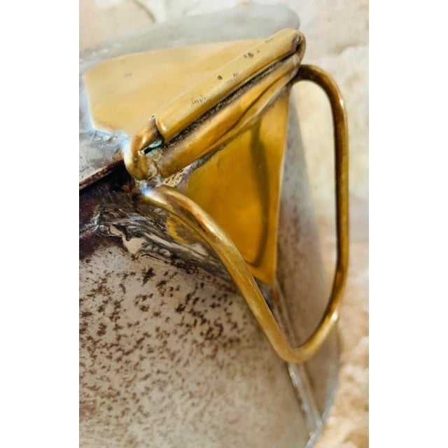 English 1880's Original Antique English Steel & Brass Dairy Pail, 'Abbott Bros. Pure Milk' Embossed on the Lid For Sale - Image 3 of 12