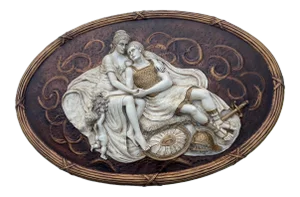 French Neoclassical Greek Cherub Goddess Plaster Style Sculpture Wall Art Hanging