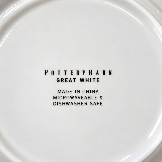 2000 - 2009 Pottery Barn Great White (Rim Shape) Chop Plates Chargers Platters - Se to 8 For Sale - Image 5 of 7