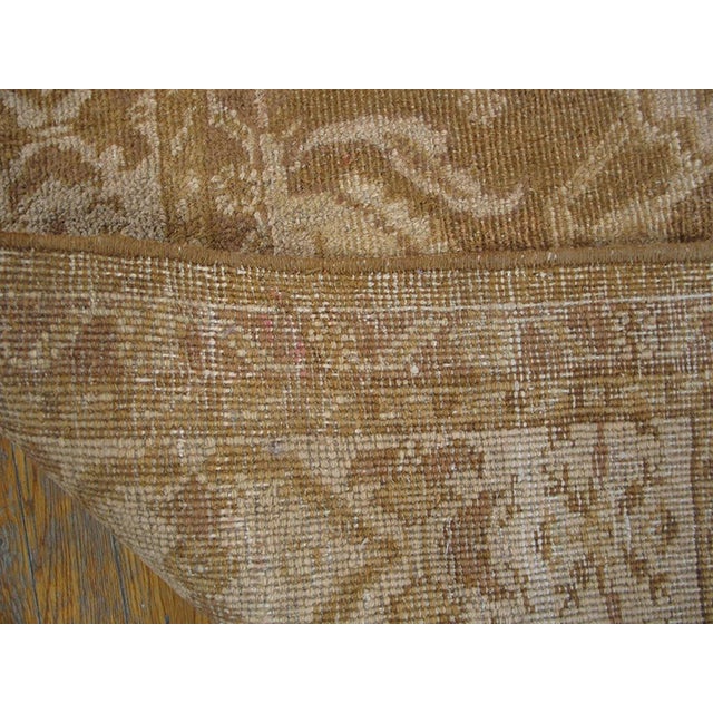 1900s Tan Camel Rustic Geometric Antique Indian Agra Rug 9'x 11' 8" Handknotted Wool Carpet For Sale In New York - Image 6 of 6