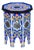 Cobalt Blue Moroccan Hand-Painted Accent Table For Sale