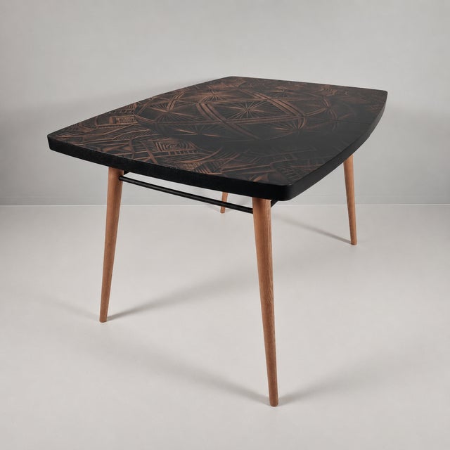 Contemporary Vintage Ash Wood Table, 1970s For Sale - Image 3 of 8