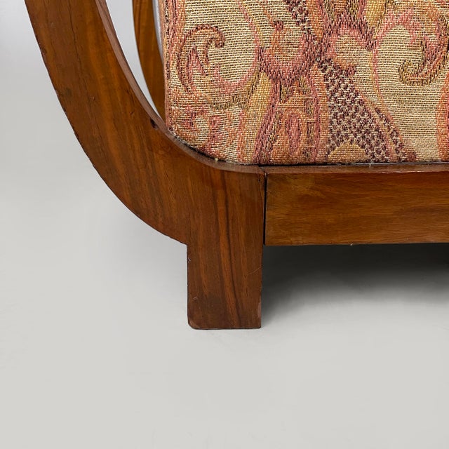 Art Deco Italian Armchairs in Wood and Fabric, 1930s, Set of 2 For Sale - Image 17 of 18