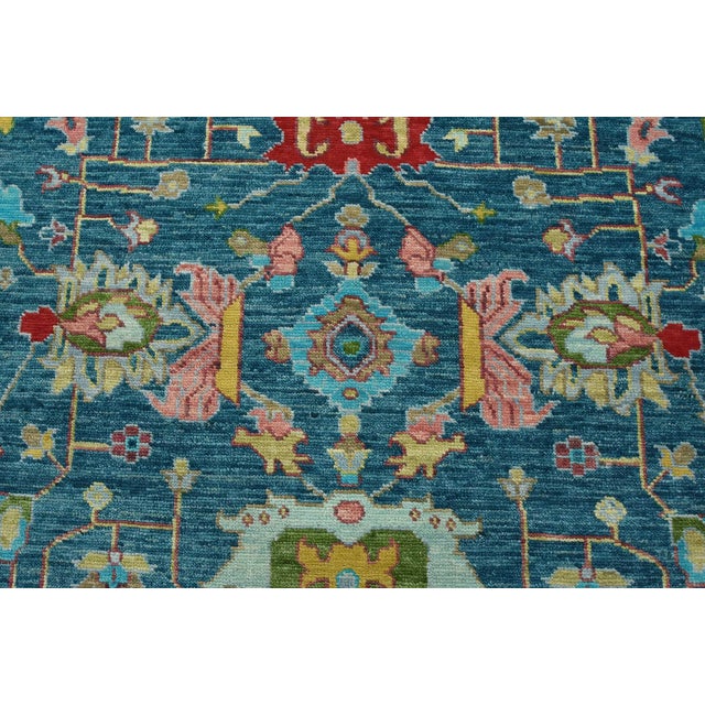 2020s Anatolia Rug 8′ X 10’1” Blue Wool Traditional Hand-Knotted Oriental Carpet For Sale - Image 5 of 12