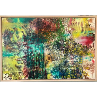 Nachume Miller, Untitled Dynamic Colorful Abstract Expressionist Oil Painting, Israeli-American, 1996 For Sale