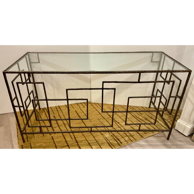 Jonathan Charles Jonathan Charles Mid-Century Modern Brutalist Style Writing Desk in the Style of Giacometti For Sale - Image 4 of 7