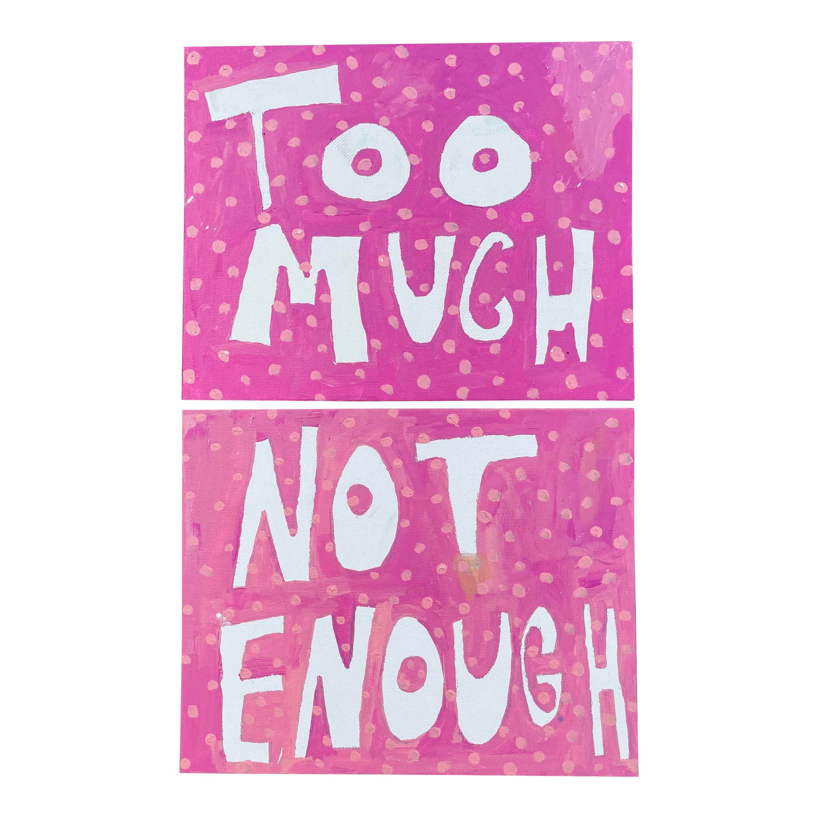 Too Much Not Enough Pink PaintingsA Pair Chairish