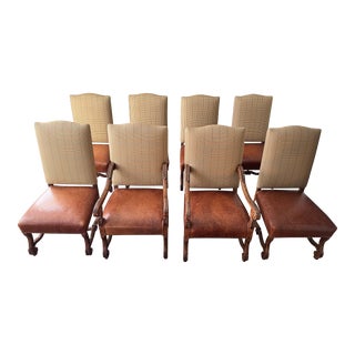 Fremarc Designs French Provence Walnut Dining Chairs- Set of 8 For Sale