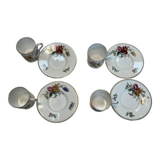 Mid 20th Century Wedgwood “Posy Spray” Demitasse Cup and Saucers Set- 8 Pieces For Sale