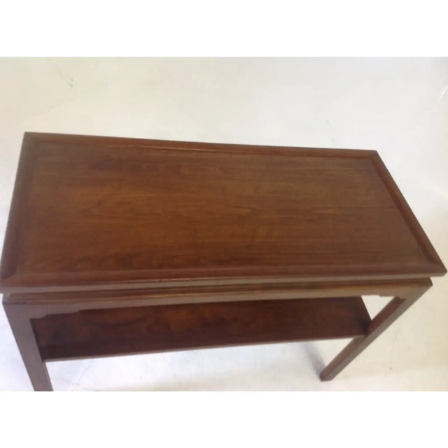 Mid-Century Walnut Console Table For Sale - Image 4 of 5