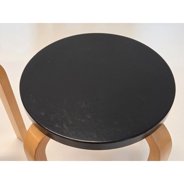 E60 Stools by Alvar Aalto for Artek, Finland, 1960s, Set of 2 For Sale - Image 10 of 16