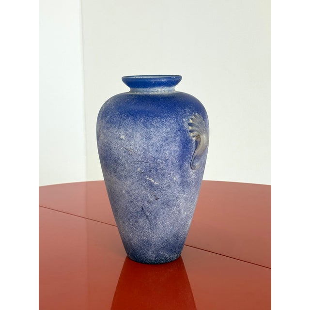1980s Vintage Murano Amphora Vase in Cobalt Blue, 1980s For Sale - Image 5 of 13
