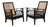 Colonial Ebonised Wood and Caning Armchairs, 1920s, Set of 2 For Sale