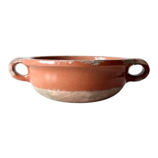 Antique Pottery Bowl With Handles For Sale