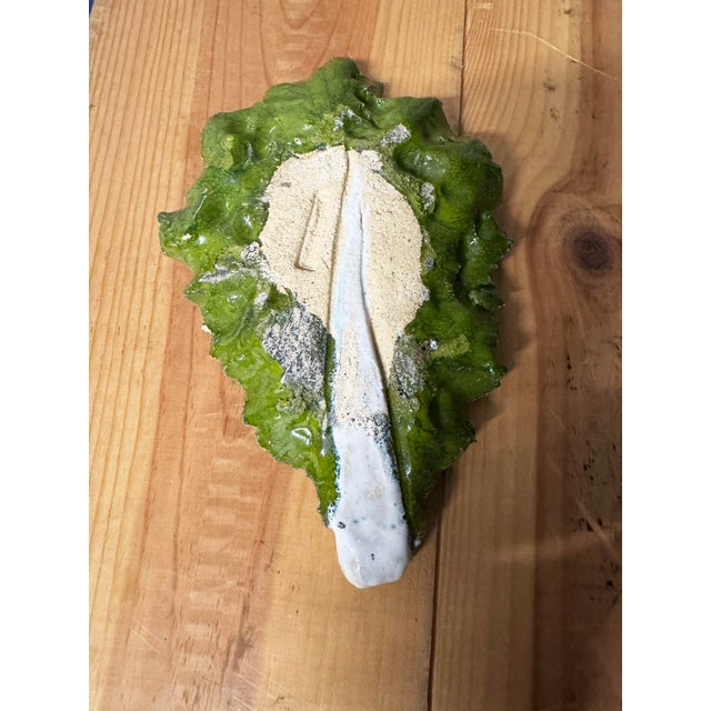 Ceramic Pair Cabbage Leaf Dishes by Studio Bongard For Sale In New York - Image 6 of 9