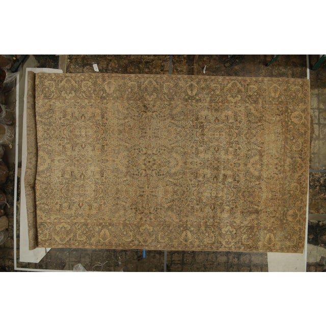 Antique Kerman Persian Rug With Gold and Blue Floral Pattern by Rug & Kilim For Sale In New York - Image 6 of 8