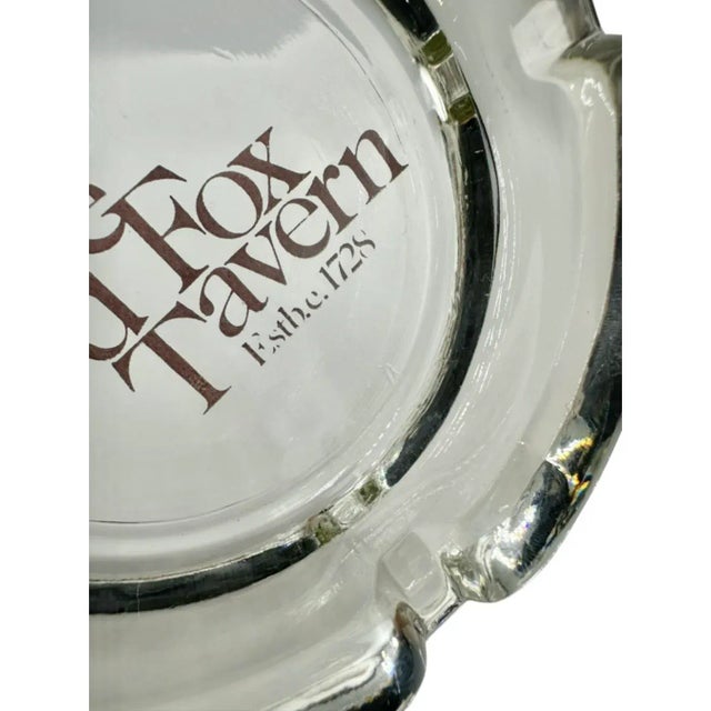 Glass Vintage the Red Fox Inn & Tavern Middleburg, Virginia Glass Ashtray For Sale - Image 7 of 14