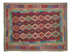 Vintage Afghan Hand Made Organic Wool Maimana Kilim,6'1"x8'3"