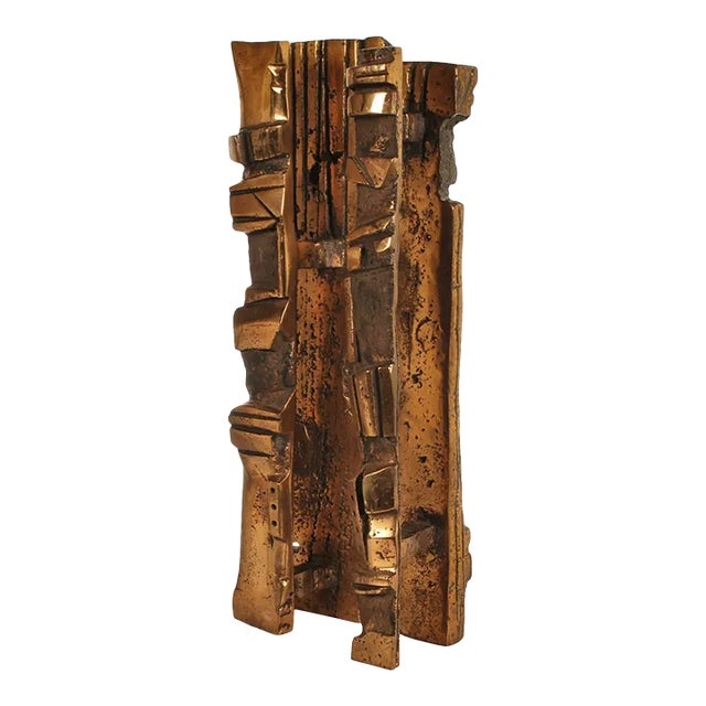 Mid 20th Century Brutalist Abstract Bronze Sculpture For Sale