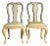 Vintage Regency Nailhead Queen Anne Dining Chairs - A Pair For Sale