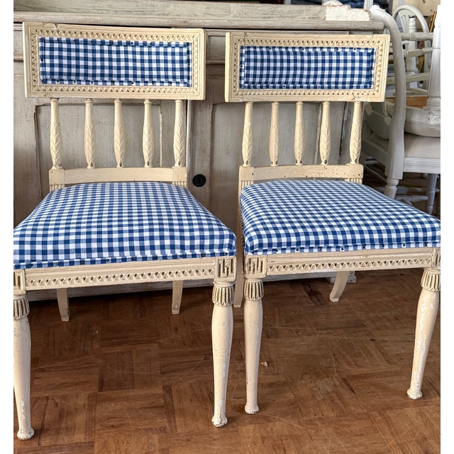 Gustavian (Swedish) Antique Gustavian Side Chairs, 1850, Set of 2 For Sale - Image 3 of 5