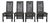 Mid 20th Century Set of 4 Geometric Ladder Back Chairs For Sale