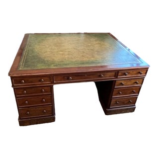 Early 19th Century Antique English Partner's Desk For Sale