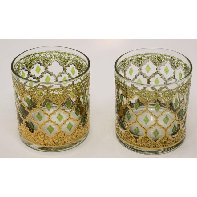 Mid 20th Century Vintage Set of Old Fashioned Valencia by Culver With 22-Karat Gold For Sale - Image 5 of 14