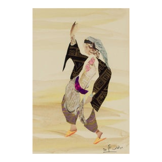 Judith Yellin Ginat, Abstract Figure, Torn Paper Collage, Israeli For Sale