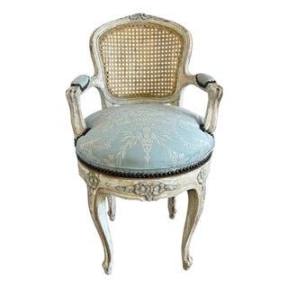 French Louis XV Fauteuil Vanity Chair, Beechwood, Circa 1880-1900 For Sale