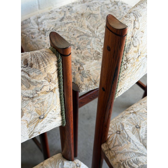 Rosewood Dining Chairs Set of 6 Upholstered Seat Denmark 1960s For Sale - Image 10 of 10