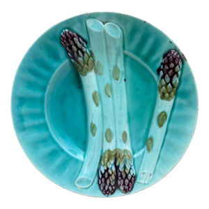 19th Century French Majolica Asparagus Luneville