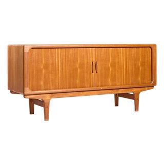 Dyrlund Mid Century Danish Teak Tambour Door Credenza For Sale