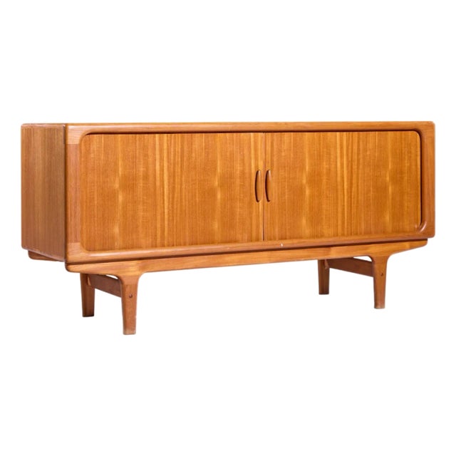 Mid 20th Century Dyrlund Danish Teak Tambour Door Credenza For Sale