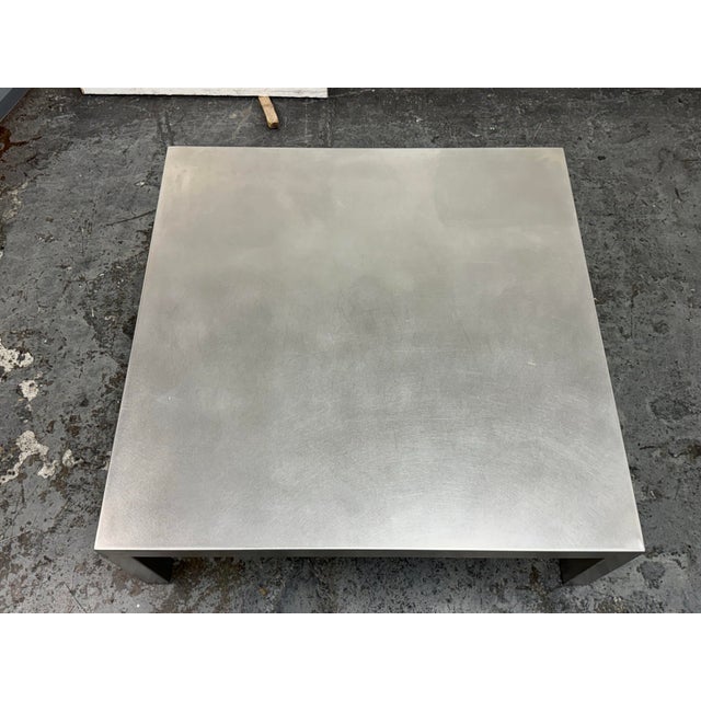 Wood Maria Pergay Style French Stainless Steel Coffee Table For Sale - Image 7 of 12