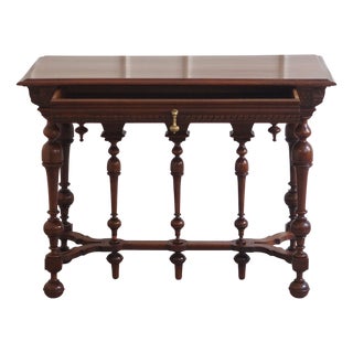 Antique Wilhelminian Style Table with Turned Columns, 1890s For Sale