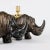 Rhinoceroses Plaster Candleholders by J. Luc Maisiere, 1900s, Set of 2 For Sale - Image 3 of 11