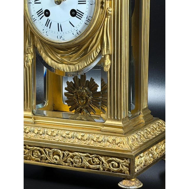 Antique French Louis XVI Style Ormolu Mantel Clock with Ed. Minart Movement from F. Barbedienne, 1850s For Sale - Image 9 of 18