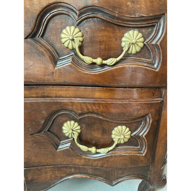 French Provincial Antique Walnut Commode For Sale - Image 3 of 6