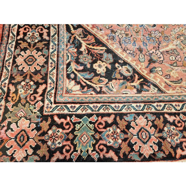 Vintage Oversized Persian Mahal-Sultanabad Rug, Hand-Knotted Wool, Floral Pattern, Red & Navy, 11x17 For Sale - Image 14 of 16